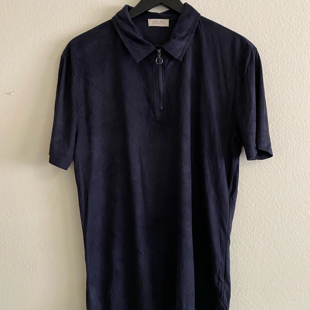 ZARA Suede Polo Shirt
